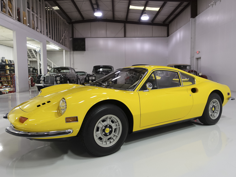 Daniel Schmitt and Co. Classic Car Gallery St. Louis is pleased to offer this beautifully restored 1971 Ferrari Dino 246 GT which is among one of the finest examples we have seen in many years! It is finished in gorgeous Nuovo Giallo Fly Yellow with two-tone black and tan Daytona leather seats. Previously owned by the editor of Autoweek Magazine, this magnificent motorcar was recently released from long-term ownership. The 1971 Ferrari Dino 246 GT offered here comes fully documented with its manuals, tools, complete service records from new, as well as factory correspondence letters. It is equipped with an AM/FM cassette player, power windows and 14” Cromodora wheels. This Dino recently underwent a complete service and would be the perfect addition to add to any premier collection. We are proud to offer it to the most particular collector, investor or enthusiast who demands the best.